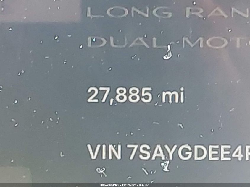 2023 Tesla Model Y Awd/Long Range Dual Motor All-Wheel Drive VIN: 7SAYGDEE4PF620004 Lot: 43634942