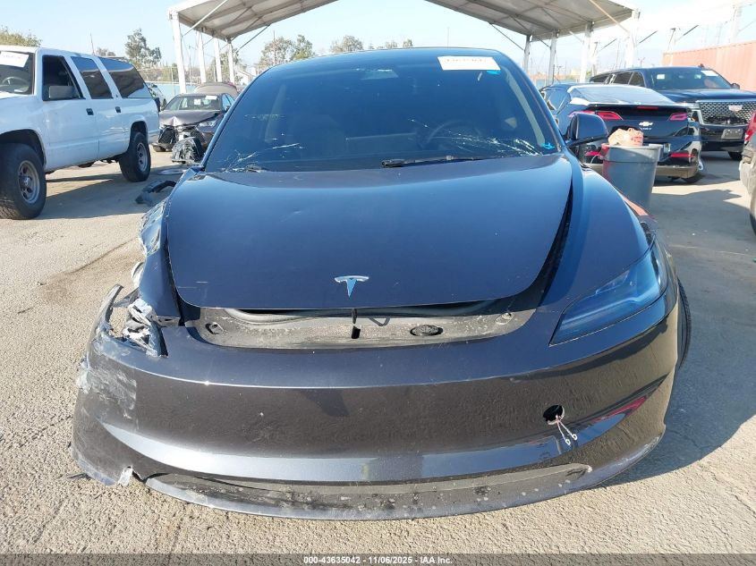 2025 Tesla Model 3 Long Range Rear-Wheel Drive/Standard VIN: 5YJ3E1EA4SF999653 Lot: 43635042