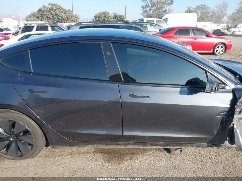 2025 Tesla Model 3 Long Range Rear-Wheel Drive/Standard VIN: 5YJ3E1EA4SF999653 Lot: 43635042