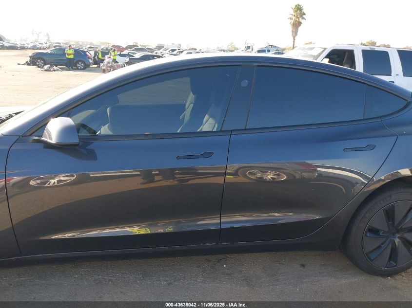 2025 Tesla Model 3 Long Range Rear-Wheel Drive/Standard VIN: 5YJ3E1EA4SF999653 Lot: 43635042