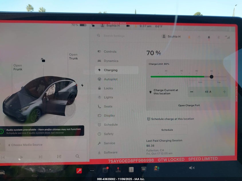 2023 Tesla Model Y Rwd VIN: 7SAYGDED8PF966998 Lot: 43635082