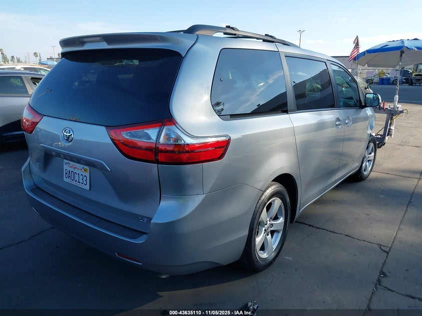 2017 TOYOTA SIENNA LE 8 PASSENGER 5TDKZ3DC4HS890838