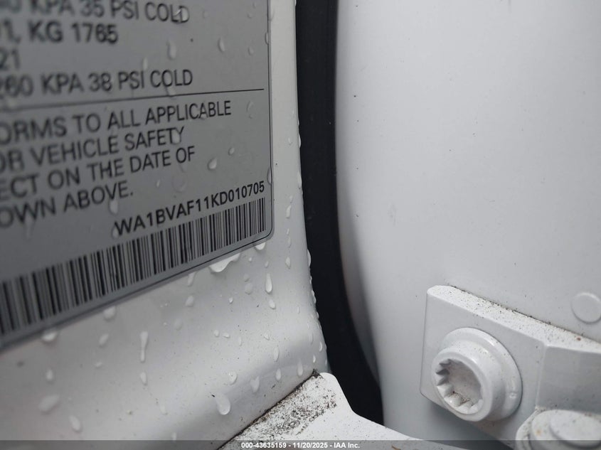 2019 Audi Q8 55 Premium VIN: WA1BVAF11KD010705 Lot: 43635159