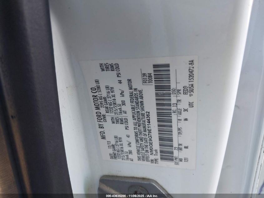 2014 Ford Transit Connect Titanium VIN: NM0GE9G79E1144362 Lot: 43635286