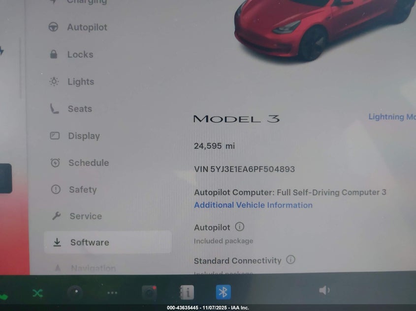 2023 Tesla Model 3 Rear-Wheel Drive VIN: 5YJ3E1EA6PF504893 Lot: 43635445