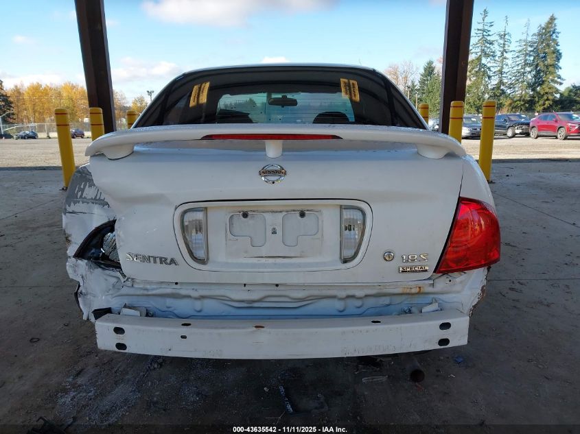 2006 Nissan Sentra 1.8S VIN: 3N1CB51D36L511058 Lot: 43635542