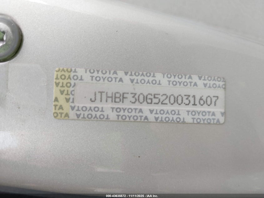 JTHBF30G520031607 2002 LEXUS ES photo no. 9