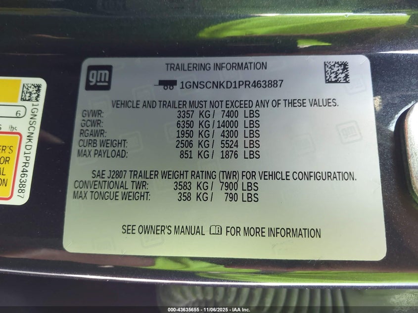 2023 CHEVROLET TAHOE 2WD LT - 1GNSCNKD1PR463887