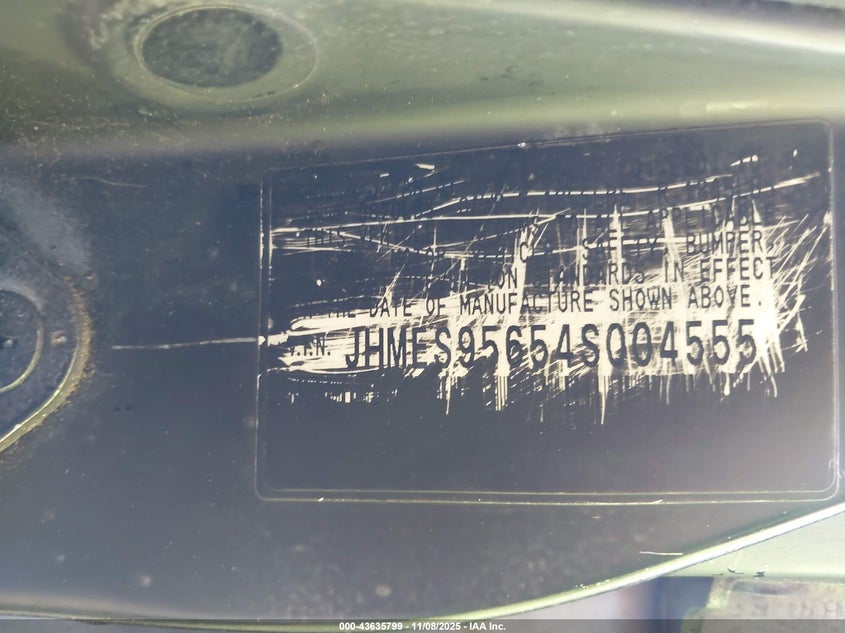 2004 Honda Civic Hybrid VIN: JHMES95654S004555 Lot: 43635799