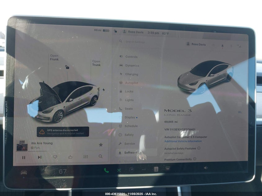 2018 Tesla Model 3 VIN: 5YJ3E1EA7JF038401 Lot: 43635801