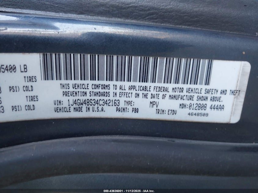 1J4GW48S34C342163 2004 JEEP GRAND CHEROKEE photo no. 9