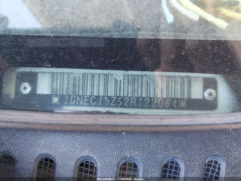 2002 Chevrolet Tahoe Ls VIN: 1GNEC13Z52R122064 Lot: 43636073