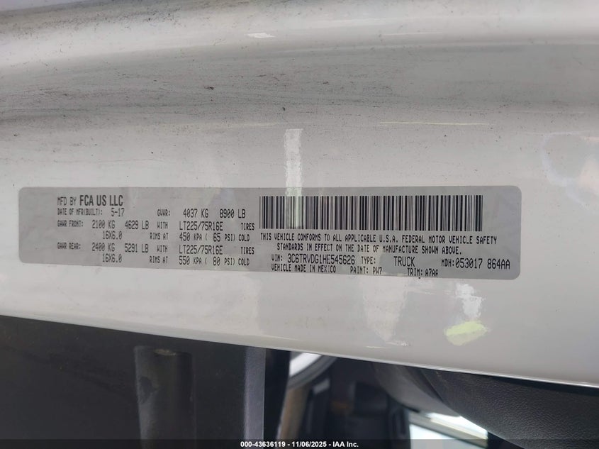 3C6TRVDG1HE545626 2017 RAM PROMASTER CITY photo no. 4