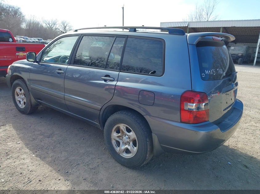 2007 TOYOTA HIGHLANDER SPORT UTILITY VEHICLE 2.4L I-4 DOHC, VVT, 155HP