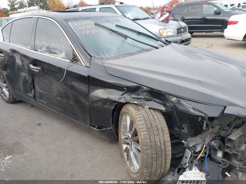 2019 Infiniti Q50 3.0T Luxe VIN: JN1EV7AP0KM543830 Lot: 43636340
