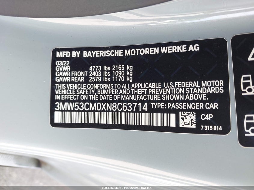 2022 BMW M240 I XDRIVE 3MW53CM0XN8C63714