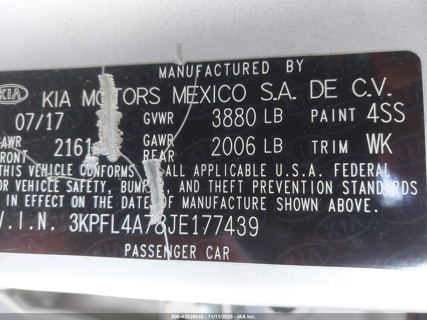 2018 KIA FORTE LX - 3KPFL4A78JE177439