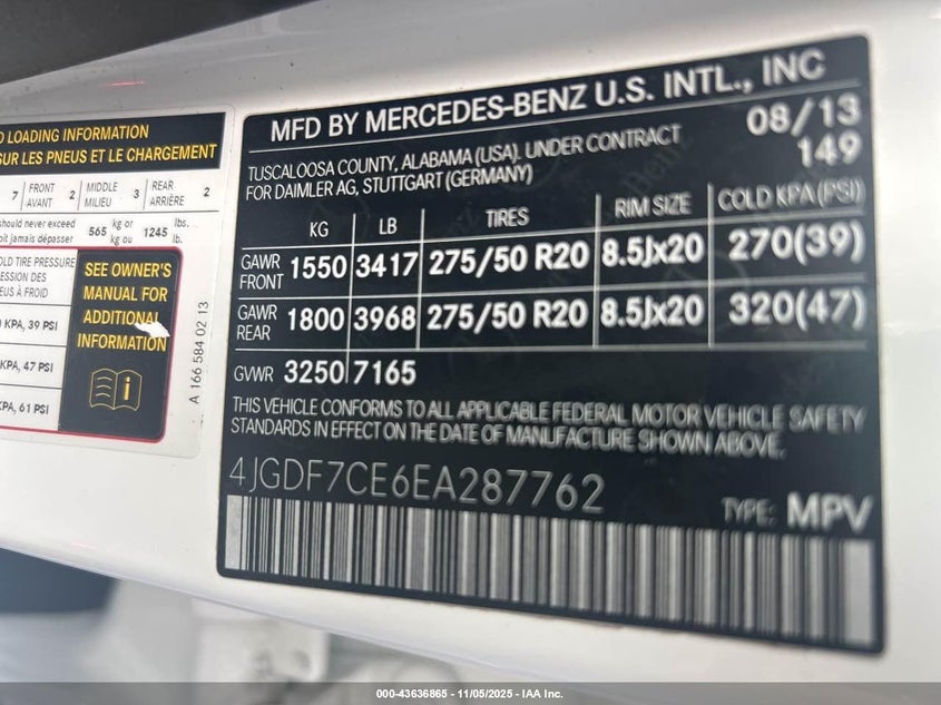 2014 MERCEDES-BENZ GL 450 4MATIC 4JGDF7CE6EA287762