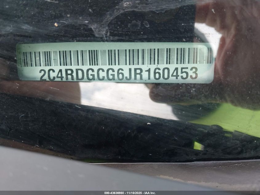2018 Dodge Grand Caravan Sxt VIN: 2C4RDGCG6JR160453 Lot: 43636980