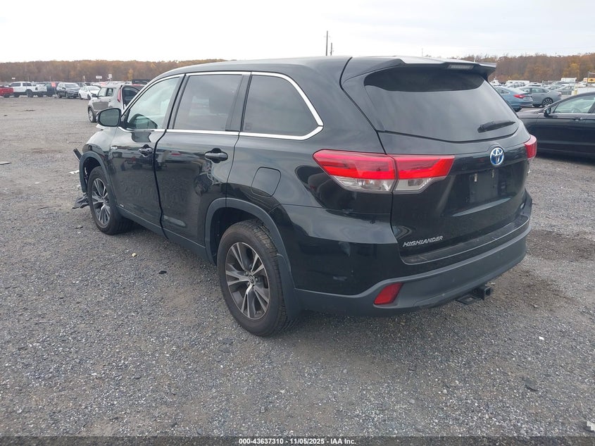 2019 Toyota Highlander Hybrid Le VIN: 5TDBGRFH1KS077644 Lot: 43637310