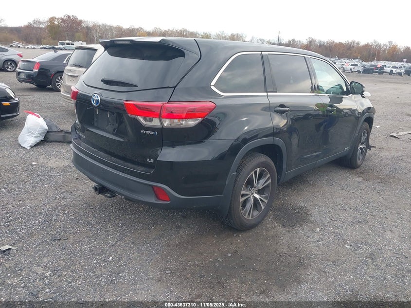 2019 Toyota Highlander Hybrid Le VIN: 5TDBGRFH1KS077644 Lot: 43637310