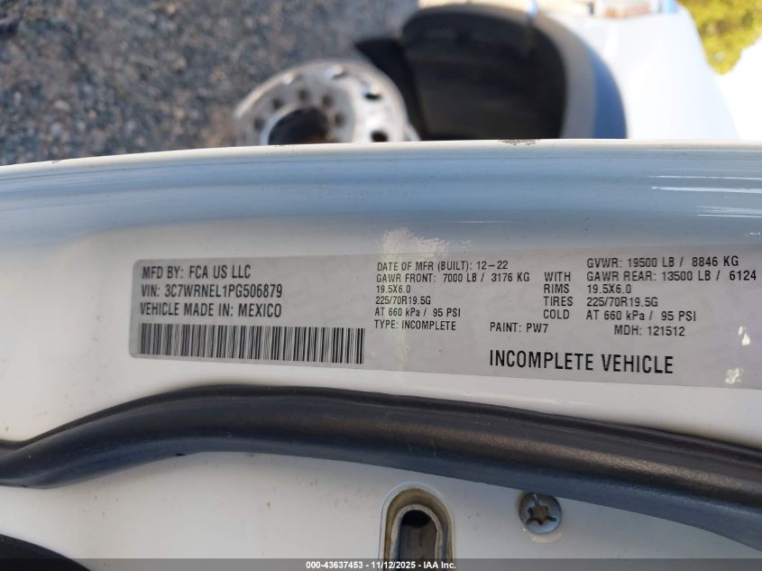 2023 Ram 5500 Chassis Tradesman/Slt/Laramie/Limited VIN: 3C7WRNEL1PG506879 Lot: 43637453