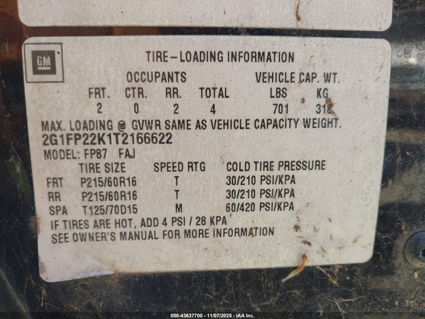 2G1FP22K1T2166622 1996 CHEVROLET CAMARO photo no. 9