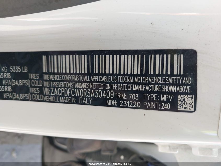 2024 Dodge Hornet R/T Eawd VIN: ZACPDFCW0R3A30409 Lot: 43637929