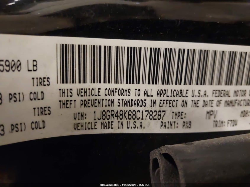 1J8GR48K68C178287 2008 JEEP GRAND CHEROKEE photo no. 9