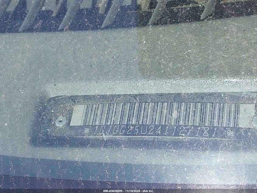 2004 GMC Savana Standard VIN: 1GJGG25U241127181 Lot: 43638559