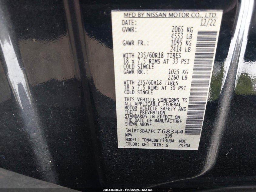 2023 NISSAN ROGUE SV FWD - 5N1BT3BA7PC768344