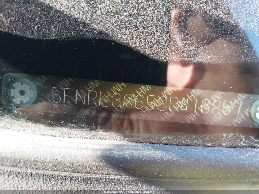 2008 Honda Odyssey Ex-L VIN: 5FNRL38658B416857 Lot: 43638720