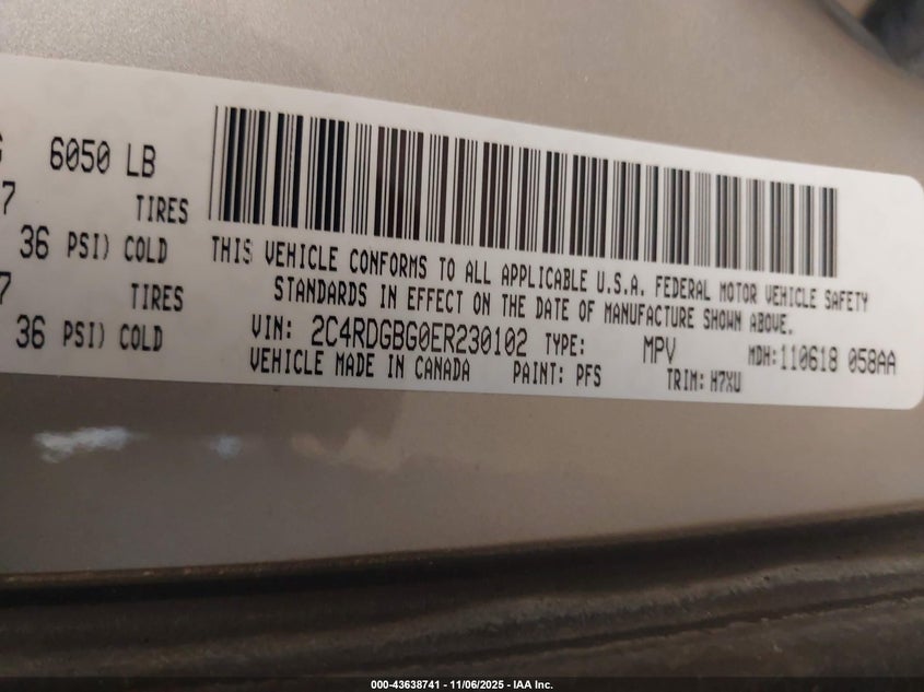 2014 DODGE GRAND CARAVAN SE - 2C4RDGBG0ER230102