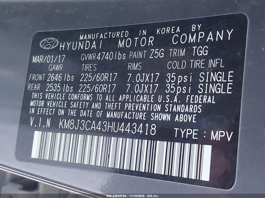 2017 HYUNDAI TUCSON SE · Фото 9