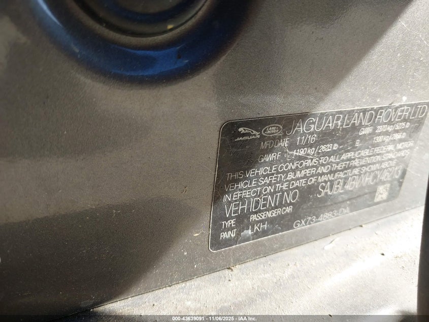 2017 JAGUAR XF 35T R-SPORT SAJBL4BVXHCY46213