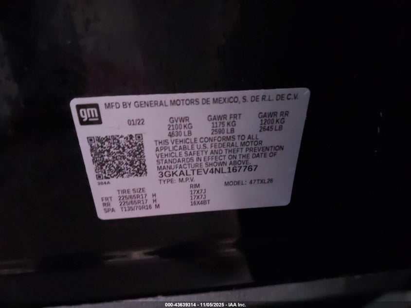 2022 GMC TERRAIN AWD SLE - 3GKALTEV4NL167767