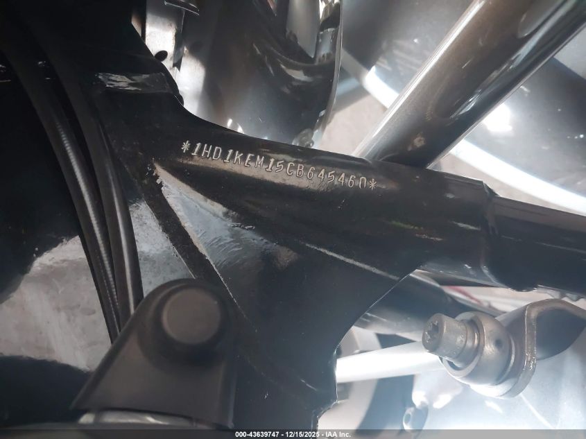 2012 Harley-Davidson Flhtk Electra Glide Ultra Ltd VIN: 1HD1KEM15CB645460 Lot: 43639747