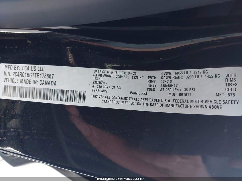 2C4RC1BG7TR178867 2026 CHRYSLER PACIFICA photo no. 9