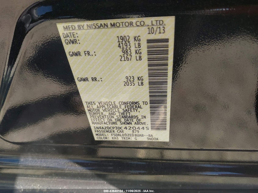 2013 NISSAN LEAF SV - 1N4AZ0CP3DC420445
