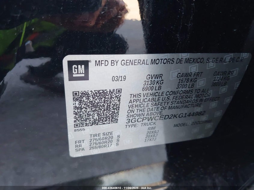 2019 CHEVROLET SILVERADO 1500 LT 3GCPWCED2KG144982