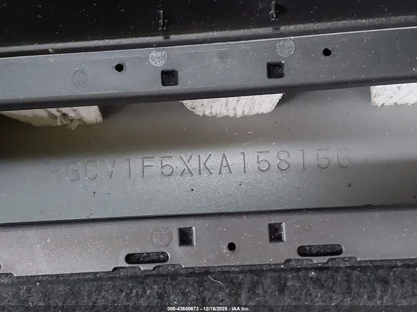 2019 Honda Accord Ex-L VIN: 1HGCV1F5XKA158156 Lot: 43640673