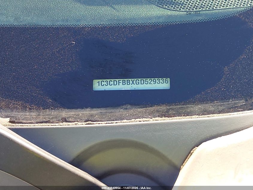 2016 Dodge Dart Sxt VIN: 1C3CDFBBXGD529336 Lot: 43640954