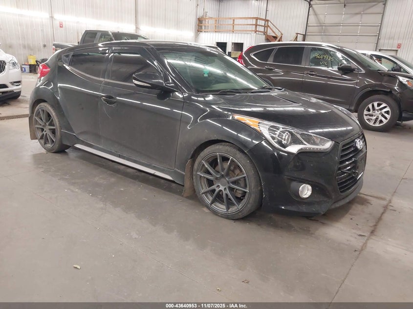 2013 HYUNDAI VELOSTER TURBO W/BLUE - KMHTC6AE8DU084239