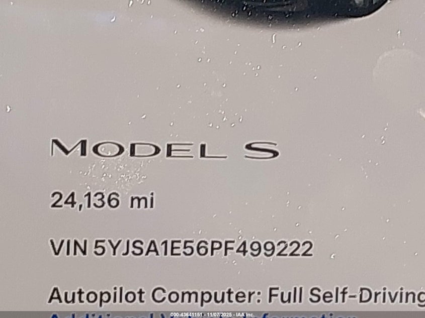 2023 TESLA MODEL S DUAL MOTOR ALL-WHEEL DRIVE/STANDARD RANGE - 5YJSA1E56PF499222