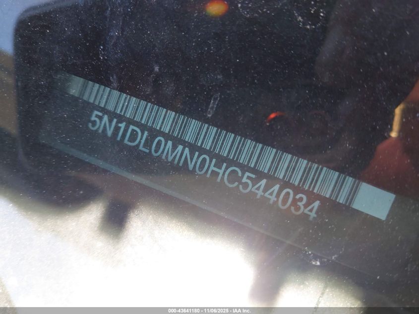 2017 Infiniti Qx60 VIN: 5N1DL0MN0HC544034 Lot: 43641180