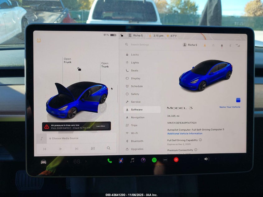 2023 Tesla Model 3 Rear-Wheel Drive VIN: 5YJ3E1EA0PF477531 Lot: 43641200