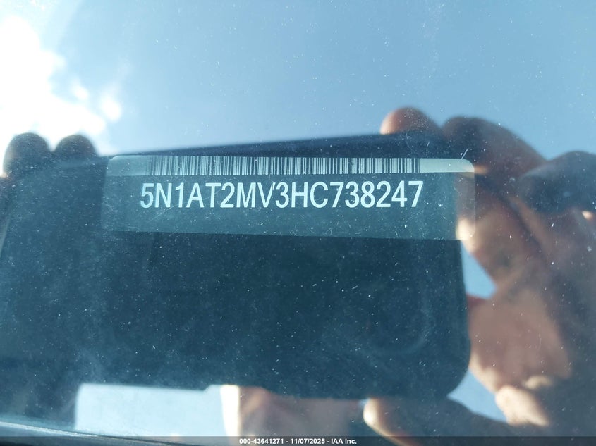 2017 NISSAN ROGUE S/SL/SV - 5N1AT2MV3HC738247