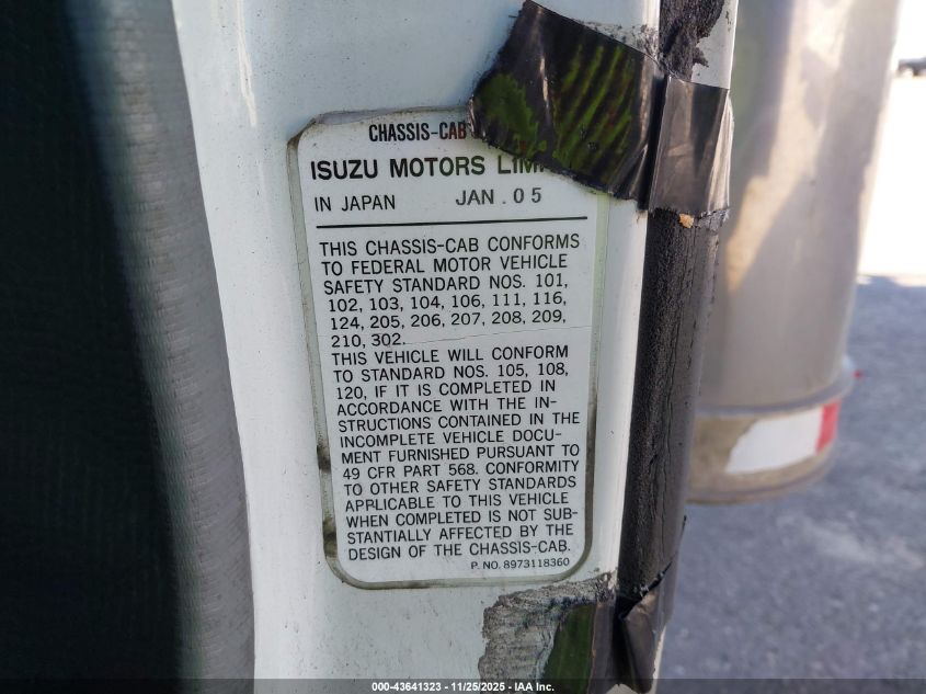 2006 Isuzu W4S042 Npr Hd Reg VIN: JALC4B16167000362 Lot: 43641323