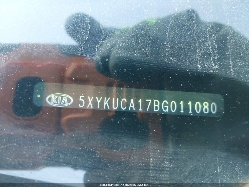 2011 Kia Sorento Ex VIN: 5XYKUCA17BG011080 Lot: 43641383
