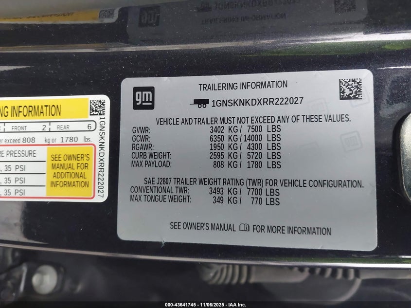 2024 CHEVROLET TAHOE 4WD LT - 1GNSKNKDXRR222027